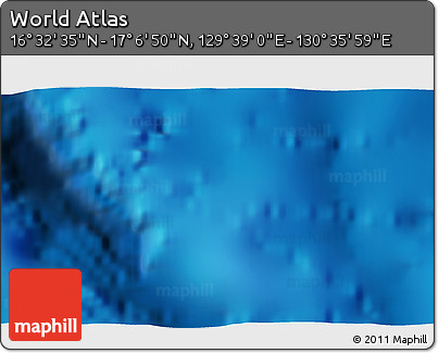 Physical 3D Map of the Area around 16° 49' 43" N, 130° 7' 30" E