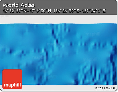 Physical 3D Map of the Area around 16° 49' 43" N, 136° 55' 30" E