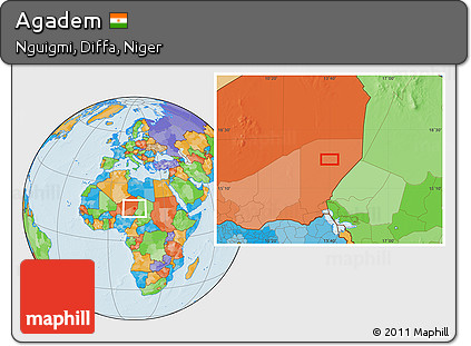 Political Location Map of Agadem