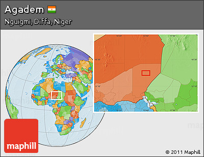 Political Location Map of Agadem