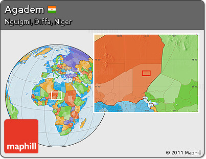 Political Location Map of Agadem