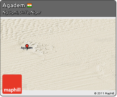 Shaded Relief Panoramic Map of Agadem