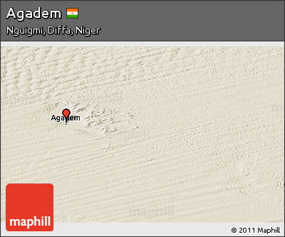 Shaded Relief Panoramic Map of Agadem