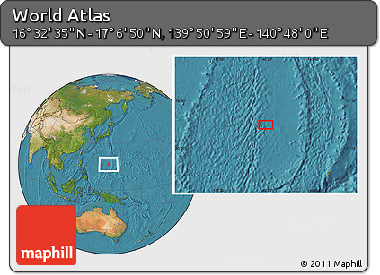 Satellite Location Map of the Area around 16° 49' 43" N, 140° 19' 29" E