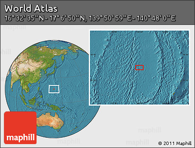 Satellite Location Map of the Area around 16° 49' 43" N, 140° 19' 29" E