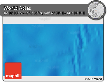 Physical 3D Map of the Area around 16° 49' 43" N, 141° 10' 30" E