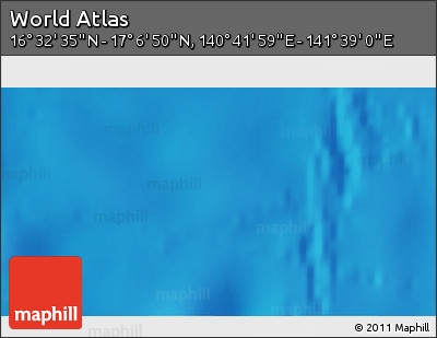 Physical 3D Map of the Area around 16° 49' 43" N, 141° 10' 30" E