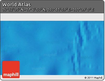 Physical 3D Map of the Area around 16° 49' 43" N, 141° 10' 30" E
