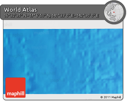 Physical 3D Map of the Area around 16° 49' 43" N, 142° 1' 30" E