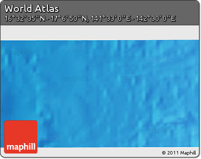 Physical 3D Map of the Area around 16° 49' 43" N, 142° 1' 30" E