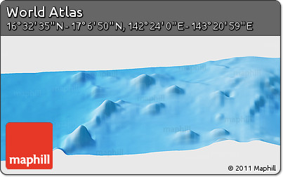 Physical Panoramic Map of the Area around 16° 49' 43" N, 142° 52' 30" E