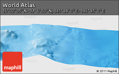 Physical Panoramic Map of the Area around 16° 49' 43" N, 146° 16' 30" E