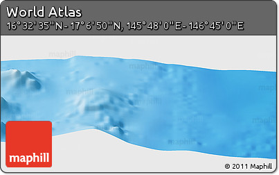 Physical Panoramic Map of the Area around 16° 49' 43" N, 146° 16' 30" E