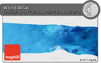 Physical Panoramic Map of the Area around 16° 49' 43" N, 147° 7' 30" E
