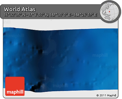 Physical 3D Map of the Area around 16° 49' 43" N, 147° 58' 29" E