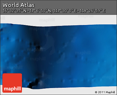 Physical 3D Map of the Area around 16° 49' 43" N, 147° 58' 29" E