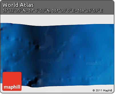 Physical 3D Map of the Area around 16° 49' 43" N, 147° 58' 29" E