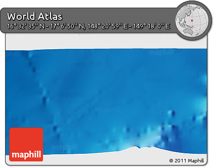 Physical 3D Map of the Area around 16° 49' 43" N, 148° 49' 29" E