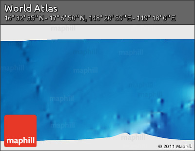 Physical 3D Map of the Area around 16° 49' 43" N, 148° 49' 29" E