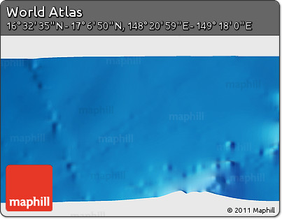 Physical 3D Map of the Area around 16° 49' 43" N, 148° 49' 29" E