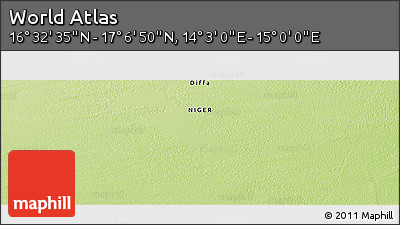 Physical Panoramic Map of the Area around 16° 49' 43" N, 14° 31' 30" E