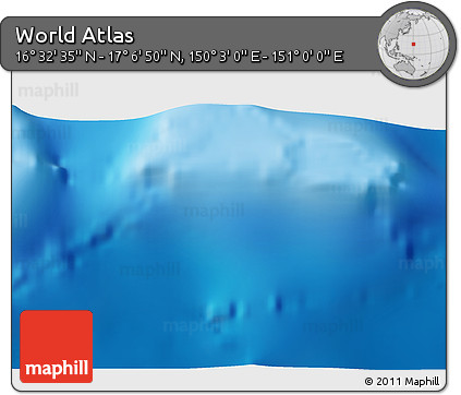 Physical 3D Map of the Area around 16° 49' 43" N, 150° 31' 30" E