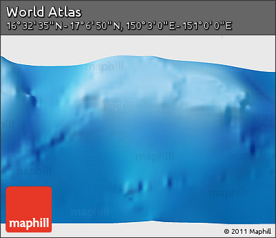 Physical 3D Map of the Area around 16° 49' 43" N, 150° 31' 30" E
