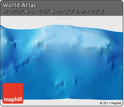 Physical 3D Map of the Area around 16° 49' 43" N, 150° 31' 30" E