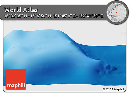 Physical Panoramic Map of the Area around 16° 49' 43" N, 152° 13' 29" E