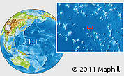 Physical Location Map of the area around 16° 49' 43" N, 159° 1' 30" E