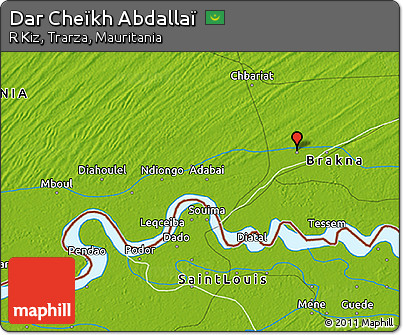 Physical 3D Map of Dar Cheïkh Abdallaï