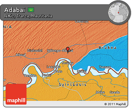 Political 3D Map of Adabaï