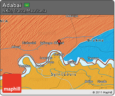 Political 3D Map of Adabaï