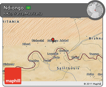 Satellite 3D Map of Ndiongo