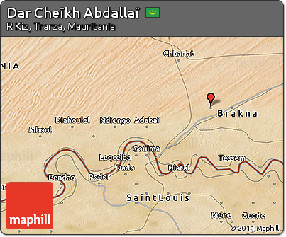 Satellite 3D Map of Dar Cheïkh Abdallaï