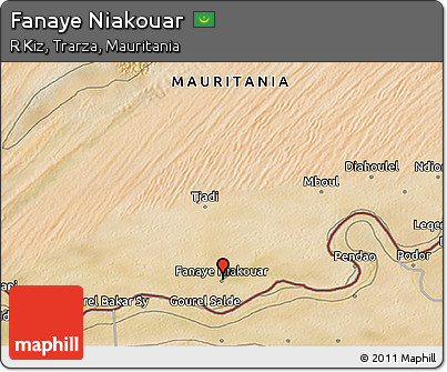 Satellite 3D Map of Fanaye Niakouar