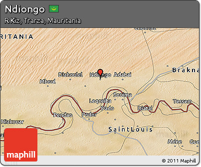 Satellite 3D Map of Ndiongo