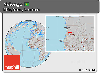 Gray Location Map of Ndiongo