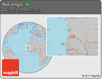 Gray Location Map of Ndiongo