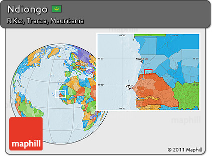 Political Location Map of Ndiongo