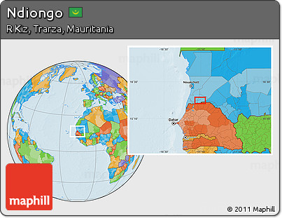 Political Location Map of Ndiongo