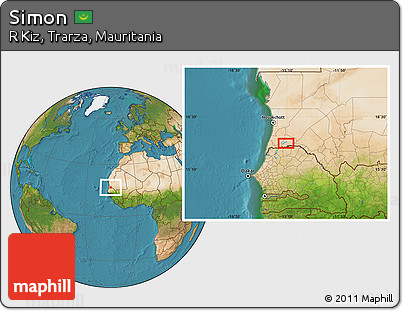 Satellite Location Map of Simon