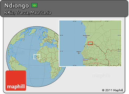 Savanna Style Location Map of Ndiongo