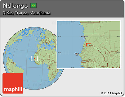 Savanna Style Location Map of Ndiongo
