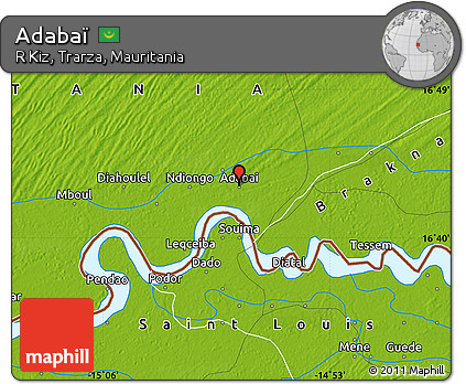Physical Map of Adabaï