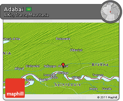 Physical Panoramic Map of Adabaï