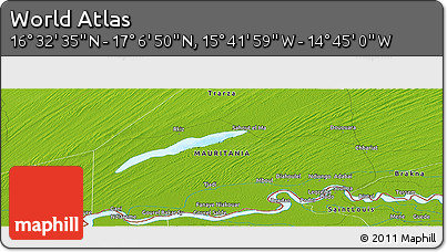 Physical Panoramic Map of the Area around 16° 49' 43" N, 15° 13' 29" W