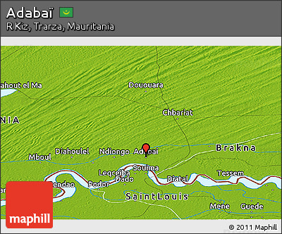 Physical Panoramic Map of Adabaï