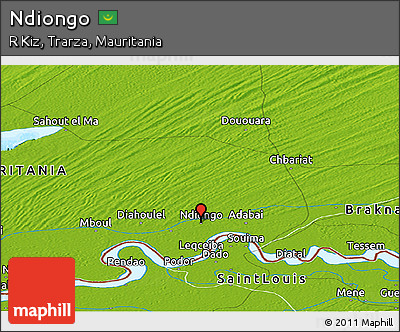 Physical Panoramic Map of Ndiongo