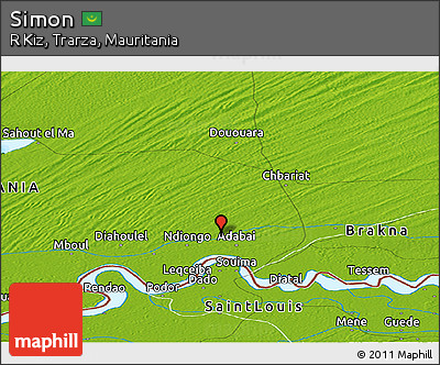 Physical Panoramic Map of Simon